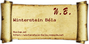 Winterstein Béla névjegykártya